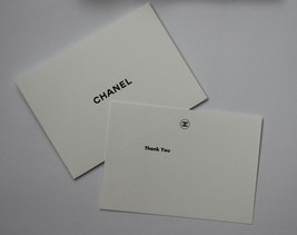 Authentic CHANEL Greeting Card &amp; Envelope Thank You Blank 13 cm x 9 cm Set - £6.25 GBP