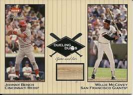 2002 Greats Of The Game Dueling Duos Johnny Bench Willie McCovey DD WM1 - £6.33 GBP