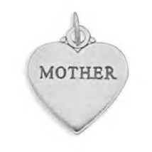 Genuine .925 Sterling Silver &quot;Mother&quot; Heart Charm - £17.50 GBP