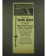 1952 City Government of Miami Beach Ad - 4th Annual Fishing Tournament - £14.55 GBP