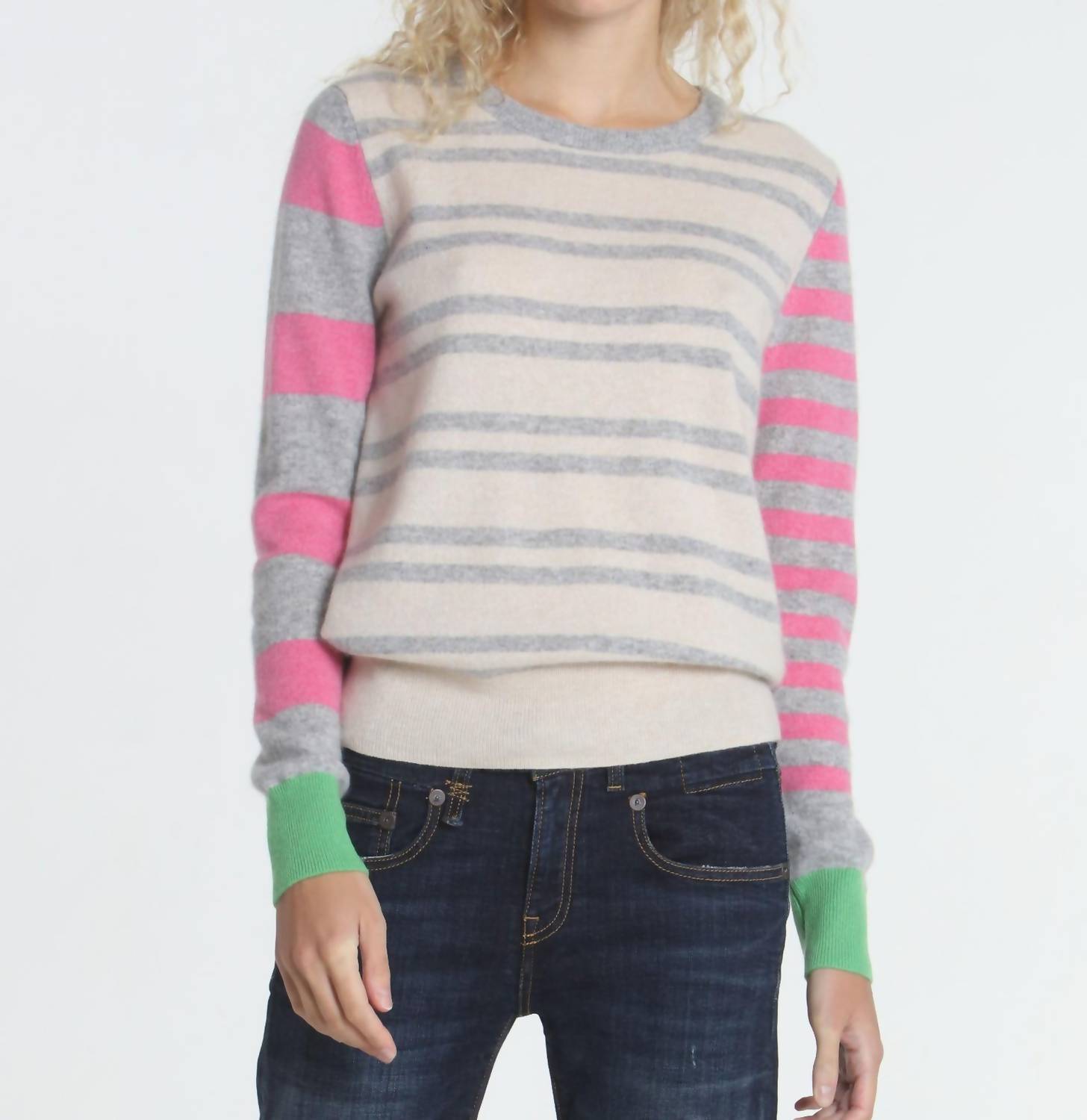 Label+Thread jessie stripe crew sweater in Dune - size L