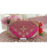 Royal sling handbag Zari Clutch &amp; gold chain , Diwali Gift , Weddings DL... - £34.07 GBP