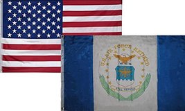 3x5 Wholesale Combo USA American &amp; Air Force Retired Serving Flag 3&#39;x5&#39; (2 Pack) - £7.76 GBP