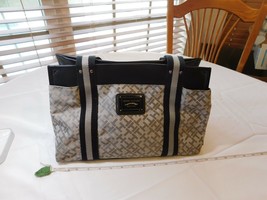 Tommy Hilfiger purse tote bag grey black TH 0755365 logo print classic w... - $35.51