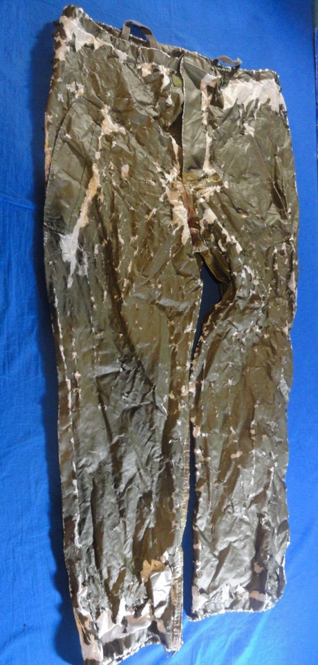 1971 VIETNAM ERA WET WEATHER RAINSUIT PANTS RUBBER OD GREEN XL 40 X 29 - $17.02