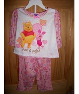 Disney Pooh Baby Clothes 12M Infant Winnie Sleepwear PJ Pink Pajama Slee... - £11.28 GBP