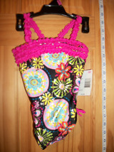 Joe Boxer Baby Clothes 12M Infant Girl Bathing Suit Swim Black Flower Sw... - £9.75 GBP