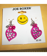 Joe Boxer Girl Fashion Pink Sparkle Heart Dangle Earring Jewelry Accesso... - £4.46 GBP