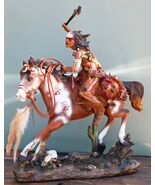 Native Indian Chief Warrior With Hand Axe Charging On Warpath Horse Figu... - €48,08 EUR
