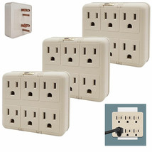 3Pc Grounded Wall Outlet Tap Ac 125V Power Adapter Charger Electrical 6 ... - £24.36 GBP