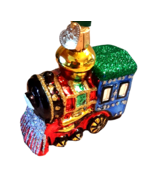 Old World Christmas Glass Ornament Choo Choo Train Locomotive Holiday 3&quot;... - $16.82