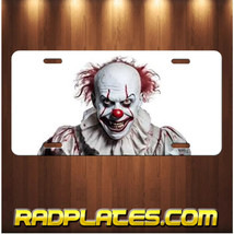 EVIL SINISTER DISTURBED COOL WHITE CLOWN FACE ALUMINUM LICENSE PLATE TAG - $19.77