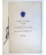 300 Years General Court Massachusetts 1630 1930 view book cod fish notib... - £17.29 GBP