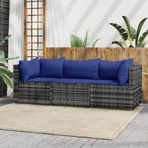  Patio Lounge Set Gray with dark blue cushions - $9,216.95 MXN