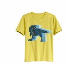 New Gap Kid Boys Yellow Dino Graphic Crew Neck Cotton Short Sleeve T-shi... - $14.84