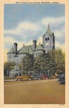 Court House Monticello Indiana linen postcard - £5.06 GBP