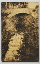Ithaca NY Cornell Uni Entrance Bridge &amp; Falls to Campus 1931 Sephia Postcard T13 - £4.74 GBP