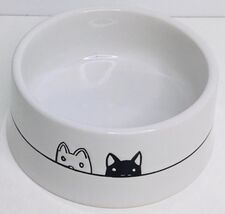 Cat Dish Two Cat Heads Signature Stoneware New - $14.80