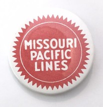 Missouri Pacific Lines Railroad Train Button Pin 2.25&quot; Red White Vintage Hoagie - £7.09 GBP