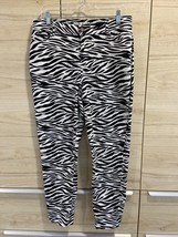 Boston proper women’s size 14 Button Zip zebra print  pants #w84 - £14.89 GBP