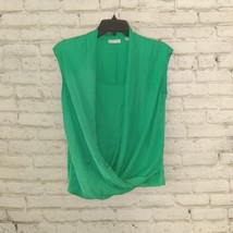 New York &amp; Company Blouse Womens XS Green Sleeveless Draped Front Layered Flowy - £12.78 GBP