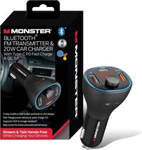 Monster Bluetooth FM Transmitter for Car Cigarette Lighter with 20W QC3.... - $23.75