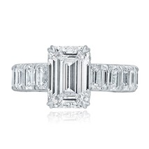 3.09 CT GIA Emerald D-VS1 Lab Grown Diamond Ring 18k White Gold (7.05 TCW) - £7,124.56 GBP