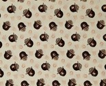 Cotton Smokey The Bear Animals Trees Cream Fabric Print by Yard D787.14 - £11.93 GBP