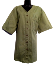 VTG Khaki Green Baseball Jersey Uniform Shirt 54&quot; chest size 3X faded sh... - £18.60 GBP