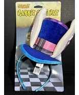 Spirit Halloween White Rabbit Hadband With Top hat And Ears New On Backi... - $7.91