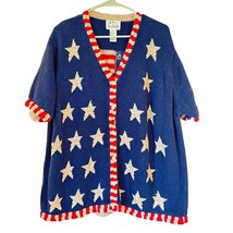 Quacker Factory Stars &amp; Stripes Cardigan Sweater –2X - €33,05 EUR
