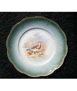 Antique Limoges Gold Trim Hunter Green Duck Duckling China Plate 9&quot; Scal... - £15.86 GBP