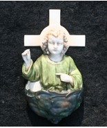 Rare Antique Aelteste Volkstedter Dresden German Porcelain Holy Water Fo... - $49.00