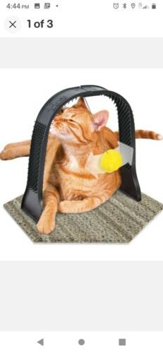 Omega Paw AG6 Hands Free Arch Groomer and Massager for Pet Cats with Pom Pom Toy - $23.72