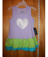 Faded Glory Baby Clothes 12M Infant Ruffle Dress Purple Heart Design Gir... - £9.70 GBP