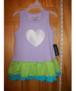 Faded Glory Baby Clothes 12M Infant Ruffle Dress Purple Heart Design Gir... - $12.34