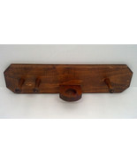 Primitive style  vintage handmade wood wall peg with candle holder center - €17,15 EUR