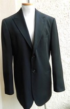 Giorgio Armani Sport Coat Blazer Solid Black 2 Button 50 It - $159.49