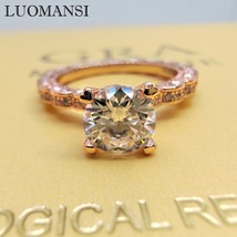 1 Carat Moissanite Rose Gold Vintage Ring 100%-S925 Women&#39;s Jewelry Wedding Anni - £55.32 GBP
