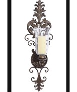 Deco 79 Victorian-Style Metal and Glass Ornate Candle Sconce, 31&quot; H x 10&quot; L - $744.30 MXN