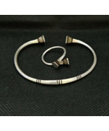 Tuareg Bracelet Ring Silver Ebony Tribal African Handmade Cuff Moroccan Vintage - $1,764.57 MXN