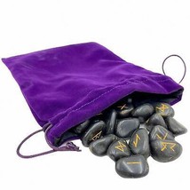 Black agate rune set - 100% genuine uk seller - $18.25