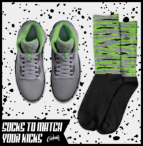 STREAKS Socks for J1 5 Green Bean Silver Flint Grey Chlorophyll Neon 4 Shirt - £16.29 GBP