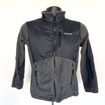 Columbia Kids Size Medium 10/12 Black Gray Fleece Zip Up Jacket Coat - £14.40 GBP