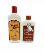 Wright&#39;s Brass Polish 2 x 8 oz Bottles 1 Full + 1 95% Full Copper Chrome... - $39.50
