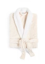 Martha Stewart Collection Plush Bath Robe-Ivory T4103308 - £25.28 GBP