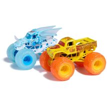 Monster Jam Fire and Ice Monster Trucks, 2 Pack, Whiplash vs Dragonoid, 1:64 Sca image 6