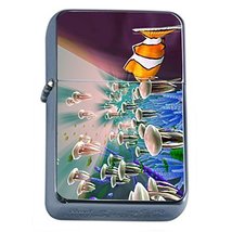 Clown Jelly Fish Flip Top Oil Lighter Em1 Smoking Cigarette Silver Case ... - $8.95