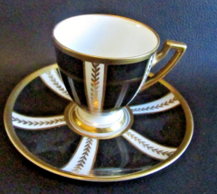 Vintage/Antique Black Thomas Empire Style Demitasse Espresso Mocha Cup &amp; Saucer - £27.45 GBP