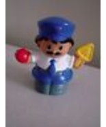 FISHER PRICE LITTLE PEOPLE Hispanic School Crossing Guard Gray Boots - $1.97